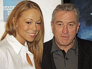 Mariah Carey and Robert De Niro at the premier...