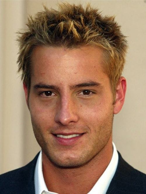 Male hairstyle with blonde highlights